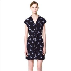 Zara Eagle Print Shirt Dress